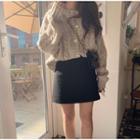 Cable Knit Cardigan / Mini A-line Skirt