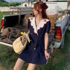 Double-breasted Sailor-collar Mini Dress