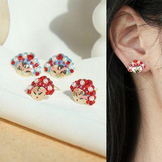925 Sterling Silver Face Stud Earring