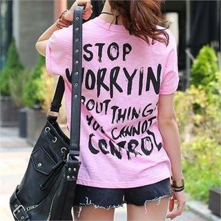 Cutout-front Lettering T-shirt