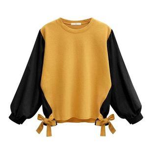 Color Panel Boxy Cuffed Long-sleeve T-shirt