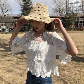 3/4 Sleeve Lace Cover-up