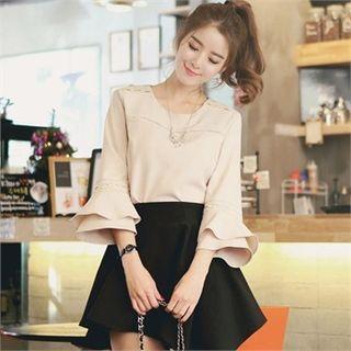 Puff-sleeve Linen Blouse