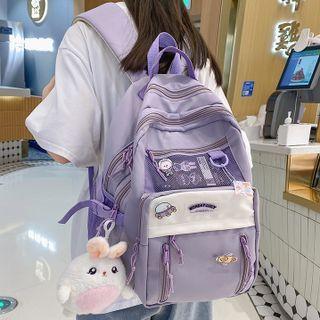 Two-tone Backpack / Badge / Rabbit Charm / Set