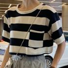 Striped Loose-fit High-waist T-shirt Stripe - One Size