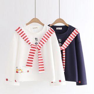 Long-sleeve Stripe Panel T-shirt