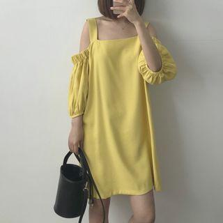 3/4-sleeve Cold Shoulder Dress