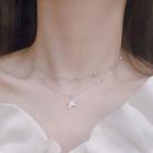 925 Sterling Silver Star Pendant Layered Choker As Shown In Figure - One Size