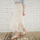 Linen Blend H-line Maxi Skirt