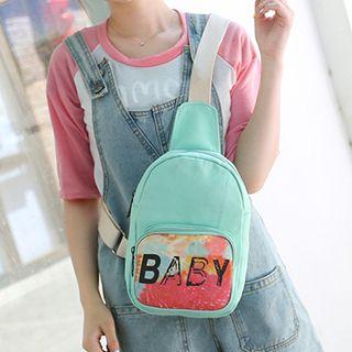Lettering Canvas Sling Bag