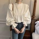 Lace Trim Blouse 80v - Almond - One Size