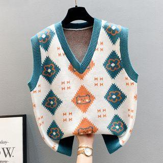 Cartoon Jacquard Sweater Vest
