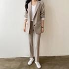 Office Look Structured Blazer & Tapered Pants Set