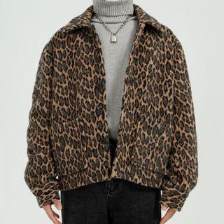Leopard Print Button-up Jacket