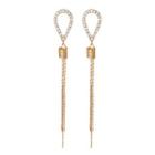 Rhinestone Alloy Fringed Earring E1703-3 - Gold - One Size