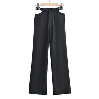Cutout Buckled Straight Leg Pants