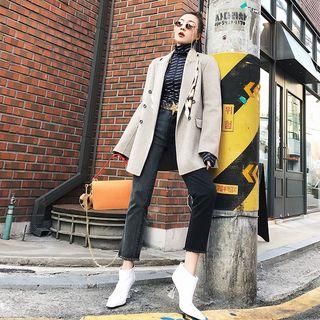 Cropped Two-tone Straight Cut Jeans