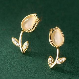 Rhinestone Tulip Stud Earring