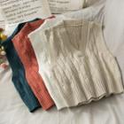Slim-fit Knit Vest In 5 Colors
