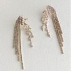 Rhinestone Fringe Earring 1 Pair - Gold - One Size
