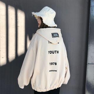 Letter Long-sleeve Hooded Jacket