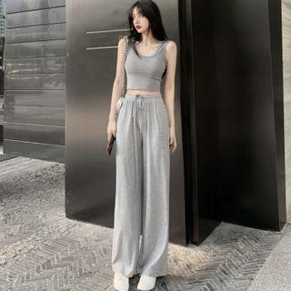 Plain Camisole Top / Sweatpants