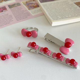 Bow Stud Earring / Open Ring / Hair Clip