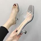 Transparent Strap High Heel Slippers