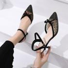 Pointed Ankle Strap Stiletto Sandals