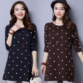 Long-sleeve Dotted Long Top