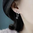 Star & Chain Asymmetrical Sterling Silver Earring