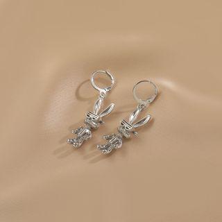 Rabbit Alloy Dangle Earring 1 Pair - Silver - One Size