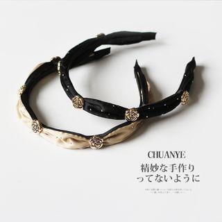 Rose Alloy Faux Leather Headband