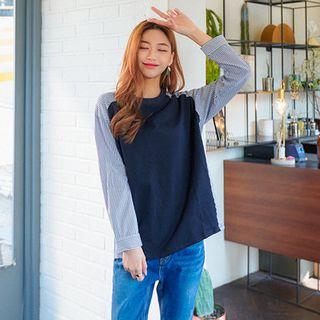 Panel-front Stripe T-shirt