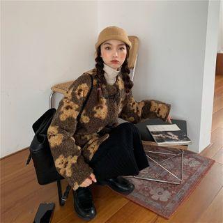 Printed Fleece Toggle Jacket