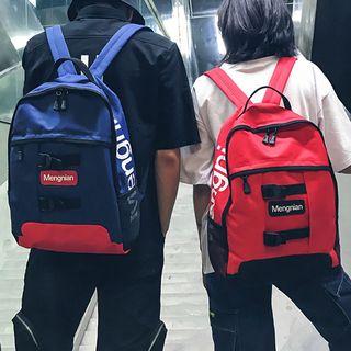 Oxford Cloth Double Buckled Contrast Trim Backpack