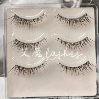 Set Of 3: False Eyelashes(lx5) Black - One Size
