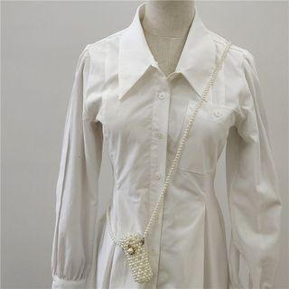 Beaded Belt Pearl White - One Size