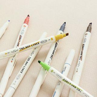 Set Of 5: Dual Head Highlighter Sunset - Set - Blue & Orange & Light Ash Blue & Brown & Gray - One Size