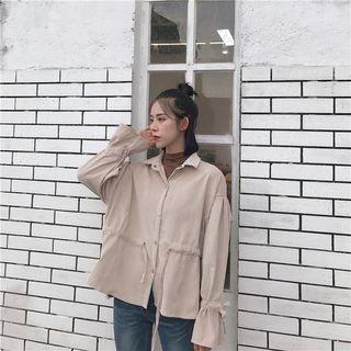 Drawstring-waist Ruffled Jacket