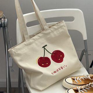 Cherry Tote Bag Cherry - White - One Size
