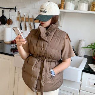 Buckle-waist Puffer Vest