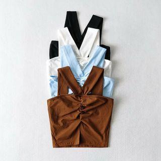 Front-slit Cropped Halter Top