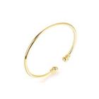 Simple Fashion Plated Gold Geometric Opening Bangle Golden - One Size