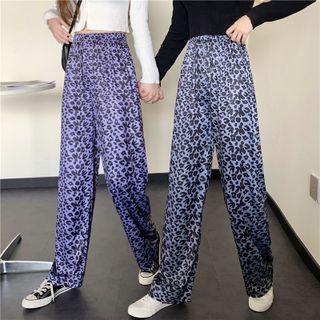 Leopard Print Straight Leg Pants / Wide Leg Pants