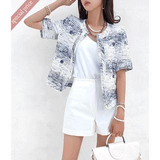 Open-front Jacquard Jacket