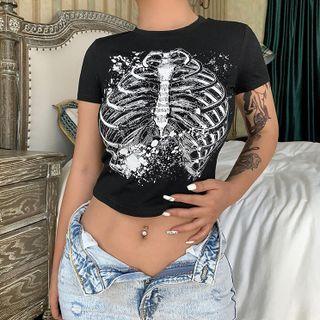 Skeleton Graphic Short-sleeve T-shirt