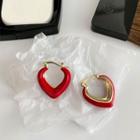 Heart Glaze Alloy Earring Eh1205 - 1 Pair - Red - One Size