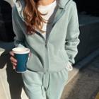 Padding Vest & Zip Hoodie & Sweat Pants Matching Set