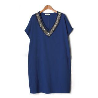 Embellished Short Sleeve Dress